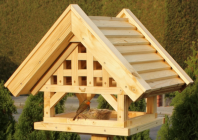 Vogelhaus / Vogelfutterhaus "Raffi" im Fachwerkhausstil (41 x 51 x 46cm) - Bauanleitung als PDF