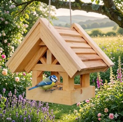 Vogelhaus / Vogelfutterhaus "Mini" zum Aufhängen (26 x 30 x 26cm) - Bauanleitung als PDF