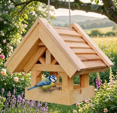 Vogelhaus / Vogelfutterhaus "Mini" zum Aufhängen (26 x 30 x 26cm) - Bauanleitung als PDF